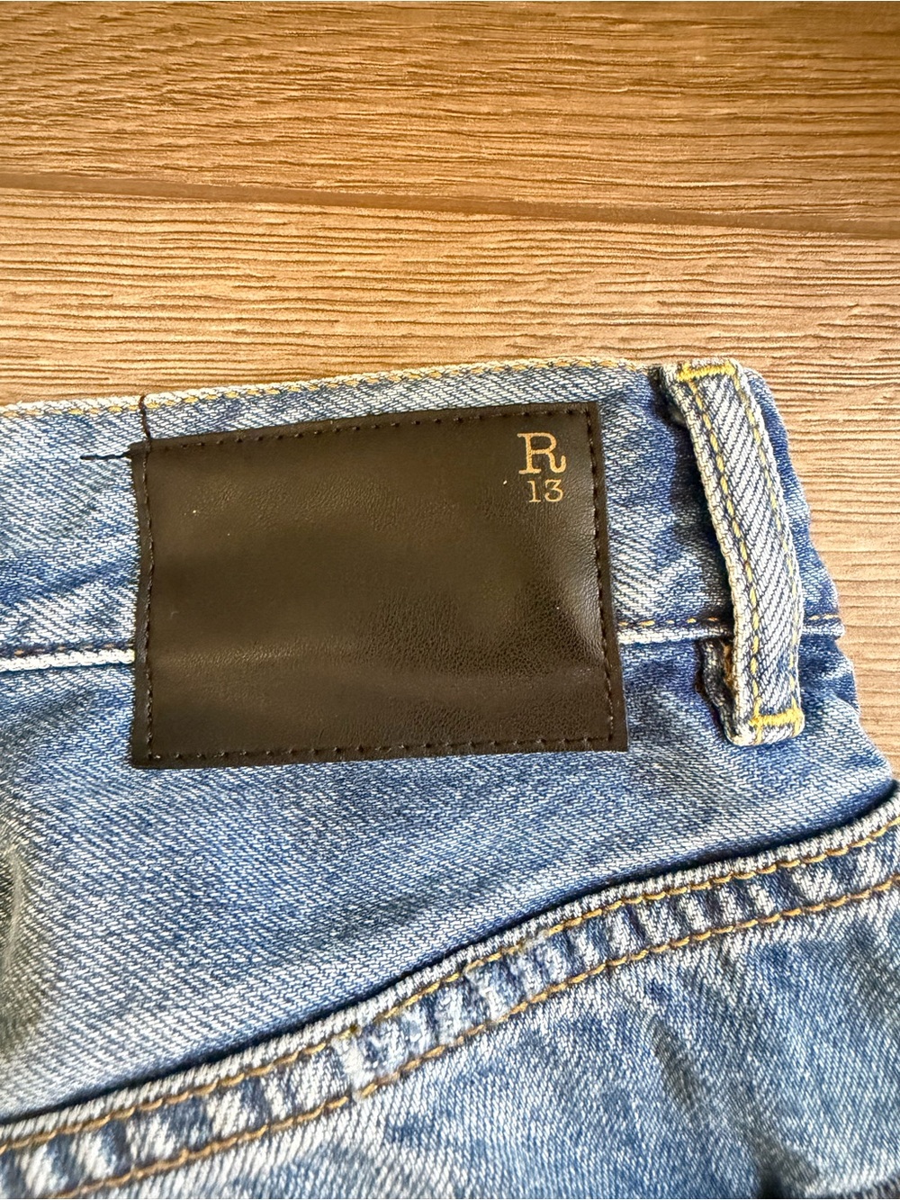 R13 Marky Drop Denim Shorts Bain Blue Size 25 - Picture 12 of 14